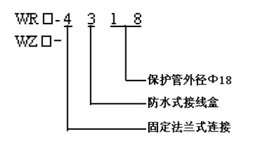 錐形管法蘭連接熱電偶(熱電阻)型譜