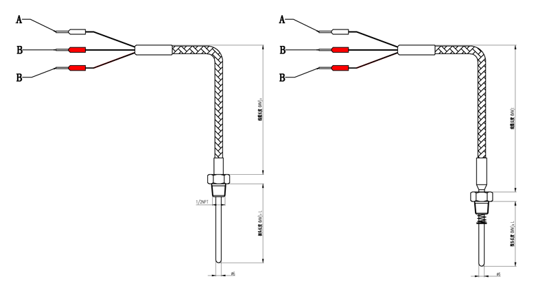 WZ-P探头温度外形尺寸图